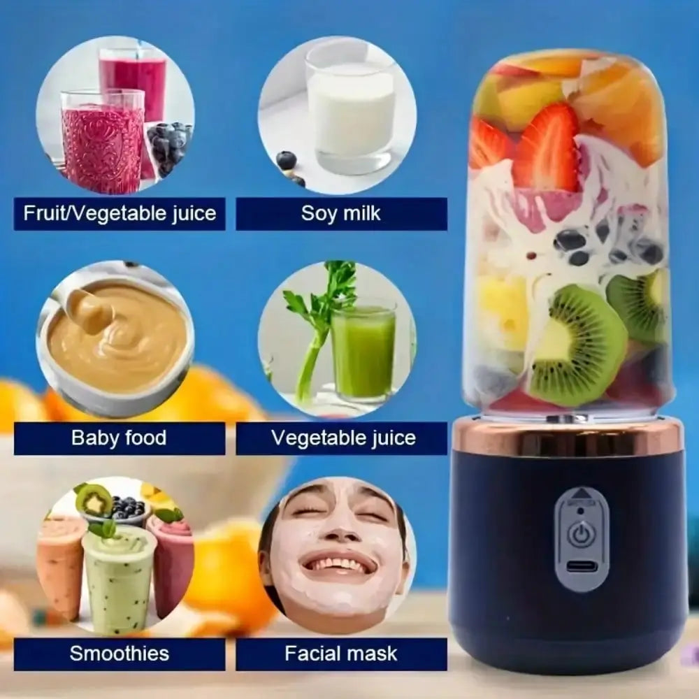 Juicer Cup + Portable Outdoor Cup, Dual Cups, Detachable, Easy To Clean, For Making Fine Juice, Fruit Blender, Beverage Maker, Suitable For Home, Outdoor Travel, Office, USB Charging, Portable Blender, Juice Mixer - Perfect G from PriceLows™