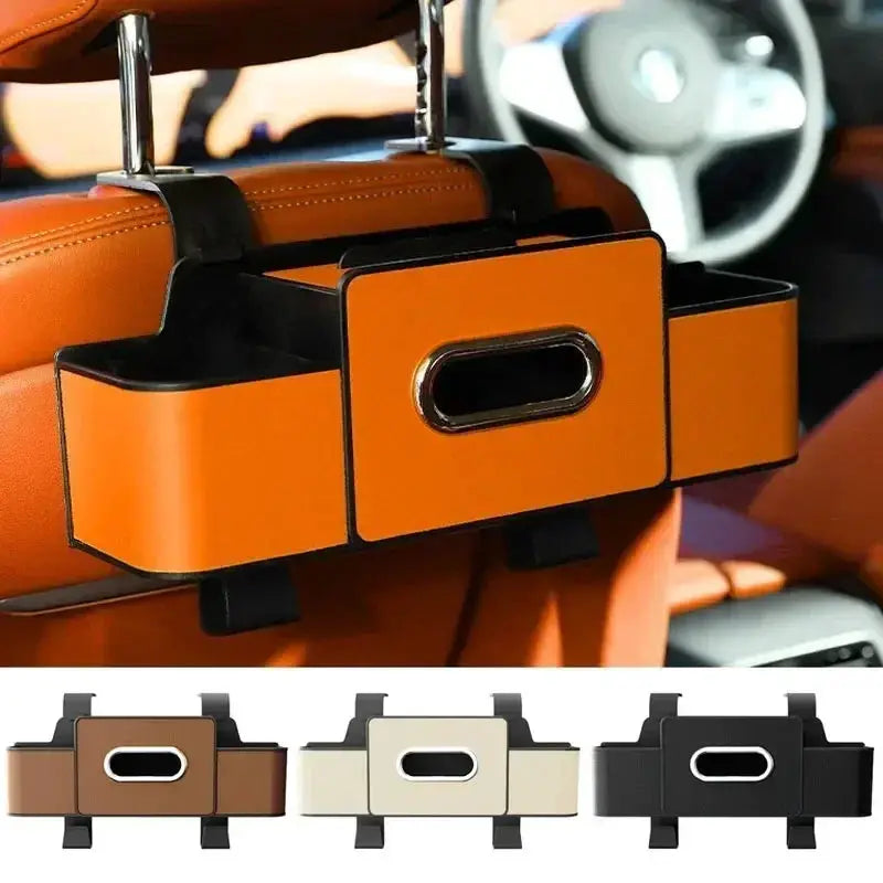 Car Seat Back Storage Box Multi-Functional Vehicle Mounted Tissue Box Rear Seat Storage Cup Holder Hook Automobile Accessories from PriceLows™