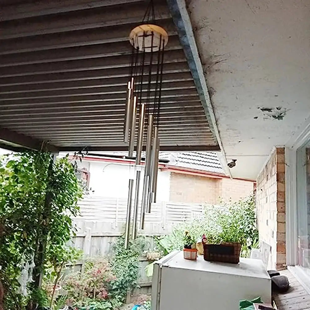 1piece 12 Tubes Aluminum Alloy Wind Chimes with Hook Gold/silver Bells for Outside Home Wedding Party Memorial Decoration Gifts from PriceLows™