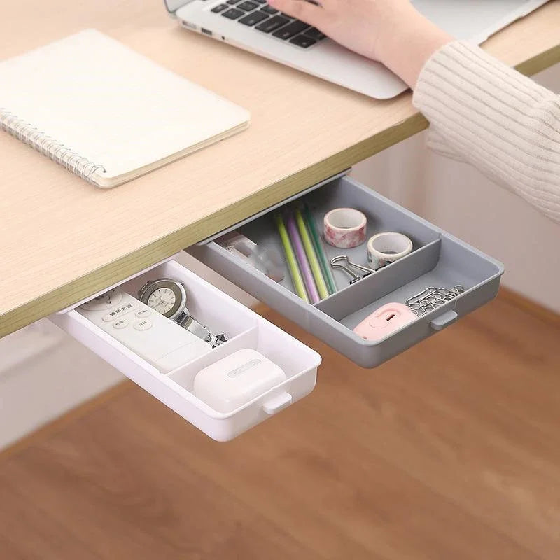 Under Desk Drawer Organizer | ABS Plastic | Adhesive | L22x15.5, S22x10.5