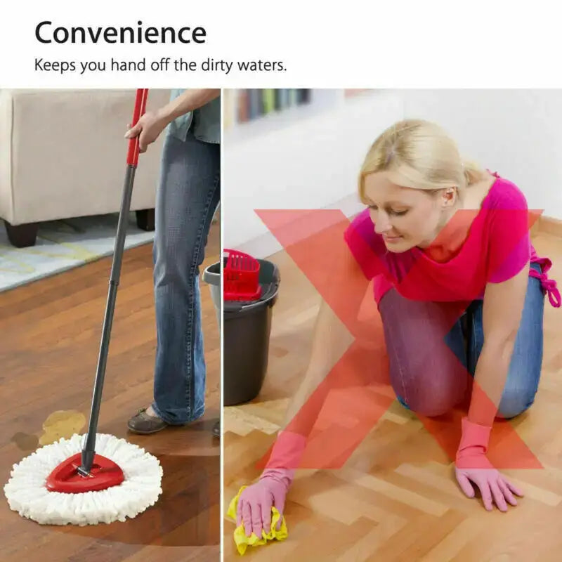 Easy Wring and Clean Floor Mop Turbo Microfibre 2in1 Replacement Refill Mop Head Accessory Home Cleaning Tools Mop from PriceLows™