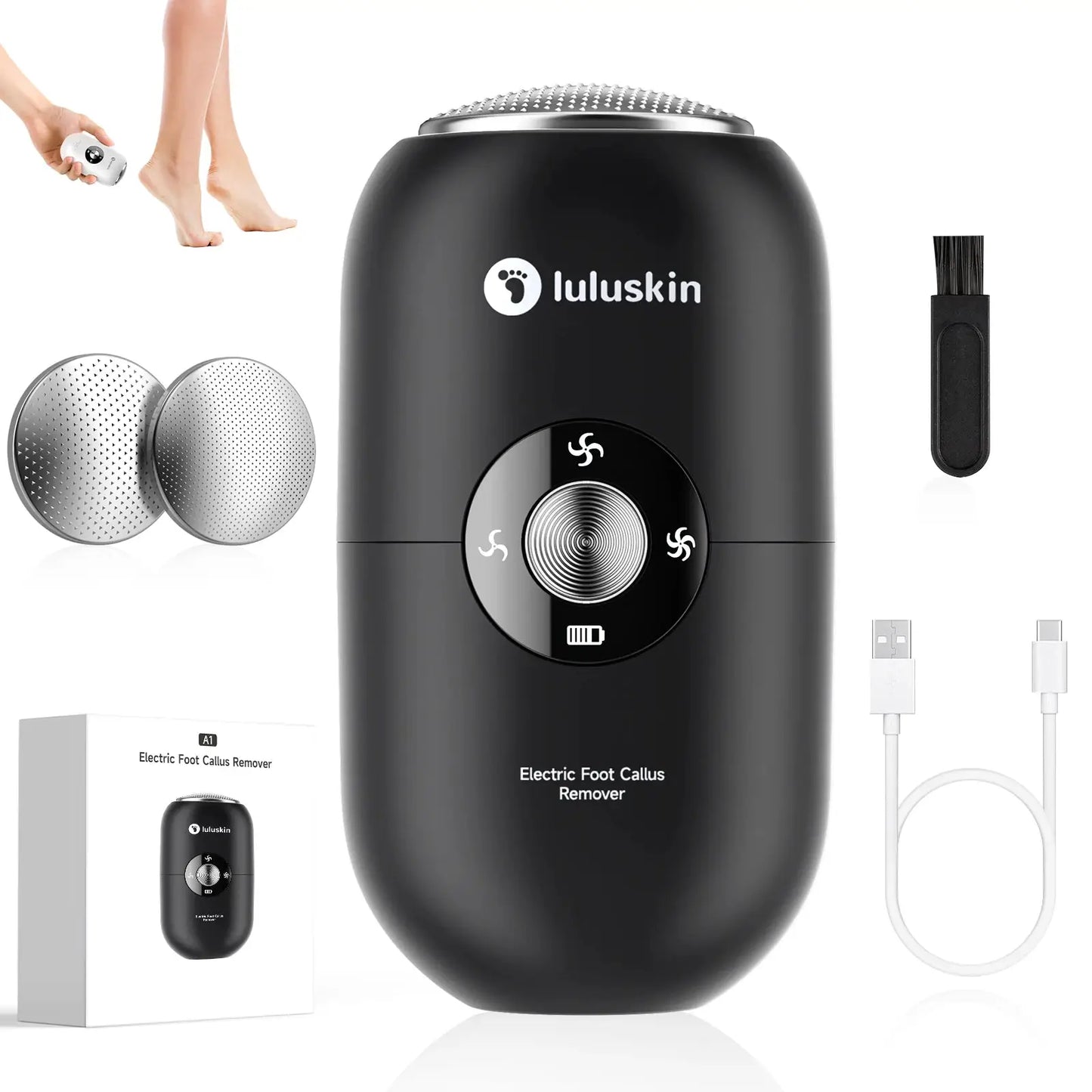 Rechargeable Electric Foot Grinder USB Powered Callus Remover with Adjustable 3 Speeds for Men & Women's Pedicure and Self-Care from PriceLows™