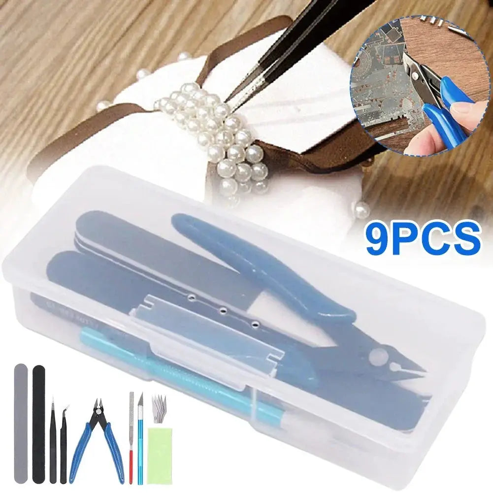 9pcs/Set Model Basic Tools for Gundam Model DIY Car Hobby Building Repairing Assembly Tool Beginner Handmade Scissors Tweezers from PriceLows™