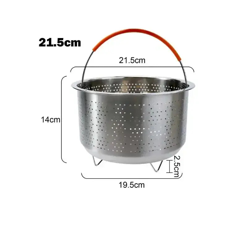 Stainless Steamer Basket | Silicone Handle | Instant Pot Accessory | One Size