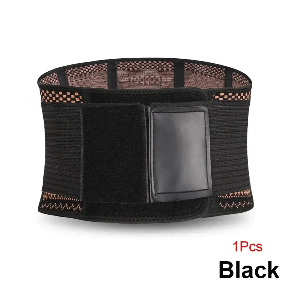Lower Back Support Brace | Copper Infused | Flexible Compression | Men Women