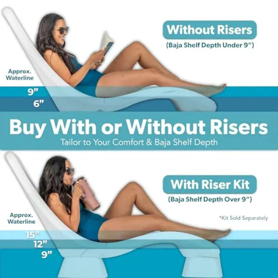 Pool Lounge Chair | Waterproof Polyester Fabric | Pool Blue | One Size