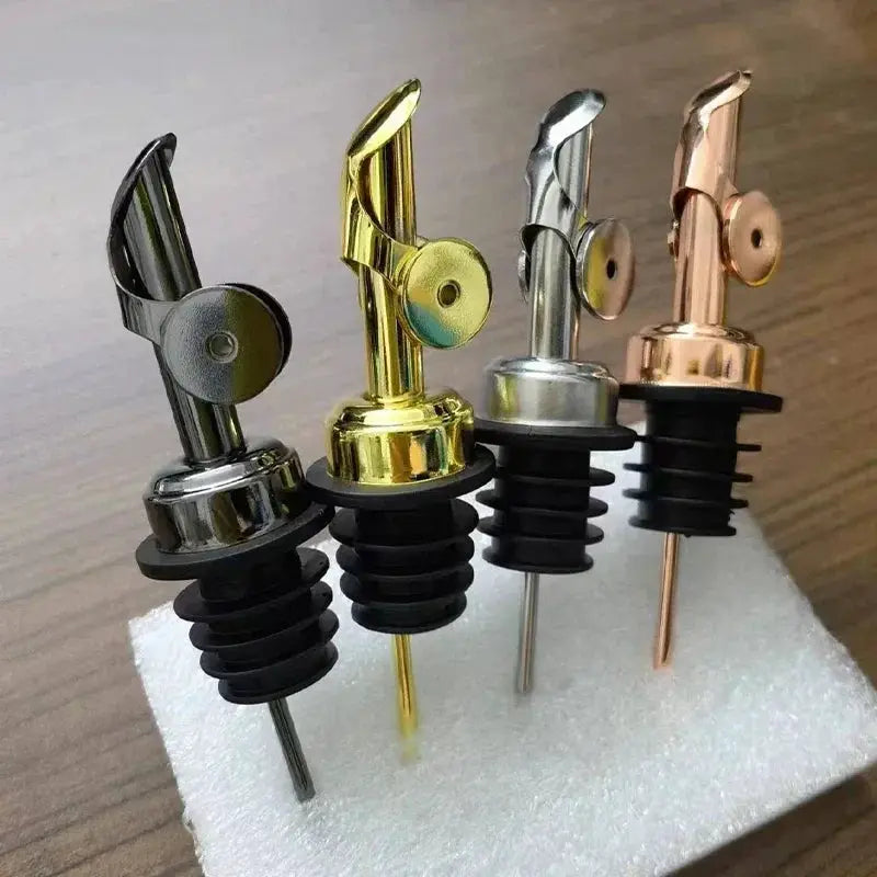 1PC 304 Stainless Steel Olive Oil Stopper Cap Dispenser Spout Sauce Vinegar Auto Open Pourer Nozzle Wine Liquor Bottle Plug from PriceLows™