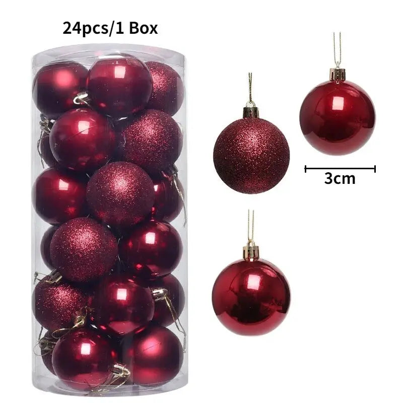 Christmas Tree Ornaments | Plastic Baubles | Indoor Decor | 24 Or 36 Pcs