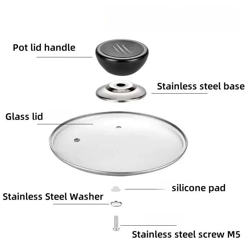 Lid Handle Knob Cover | Stainless Steel Plastic | Universal Fit | One Size