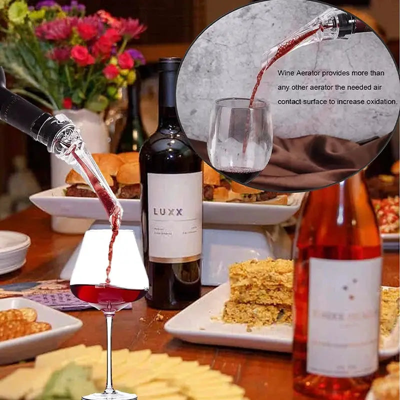 LMETJMA Wine Aerator Pourer Spout 2-in-1 Attaches to Any Wine Bottle for Improved Flavor Red Wine Decanter with Aerator JT73 from PriceLows™