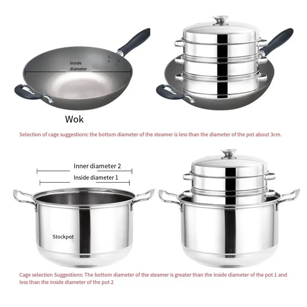 Stainless Steel Steamer Rack | Stackable | 16/18/20/22 cm | 5.5 or 6.5 cm
