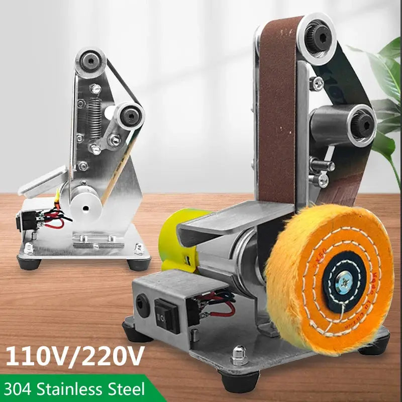 110V/220V Desktop Vertical Mini Electric Abrasive Belt Sandpaper Polishing Machine DIY Angle Grinder Sharpening Machine from PriceLows™