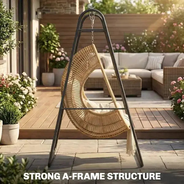 Hammock Chair Stand Only Heavy Duty Solid Steel A-Frame for Hanging Hammock, Egg Chair, Max Load 330 LBS, Black from PriceLows™