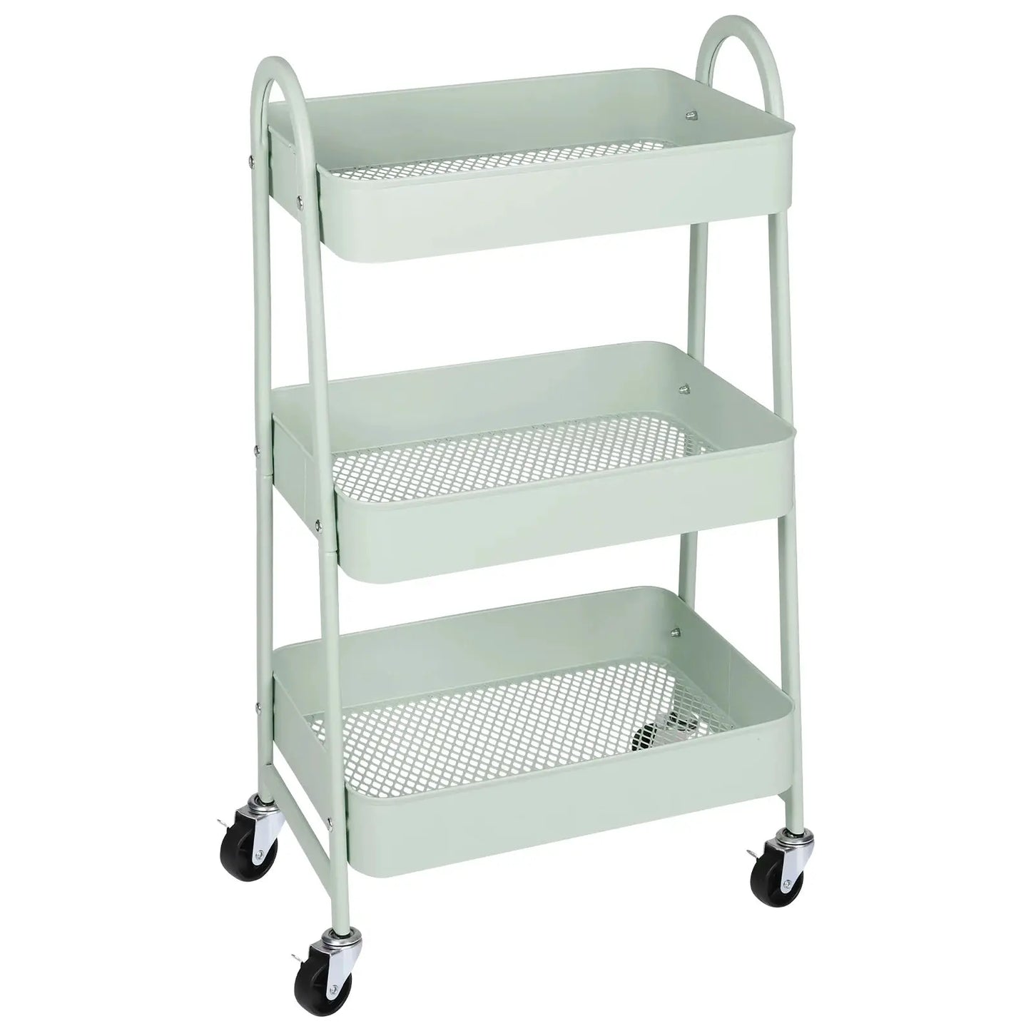 JHK 3 Tier Metal Storage Kitchen Cart with Lockable Wheels Mobile Shelving Unit Utility Rolling Organizer For Home Narrow Places from PriceLows™
