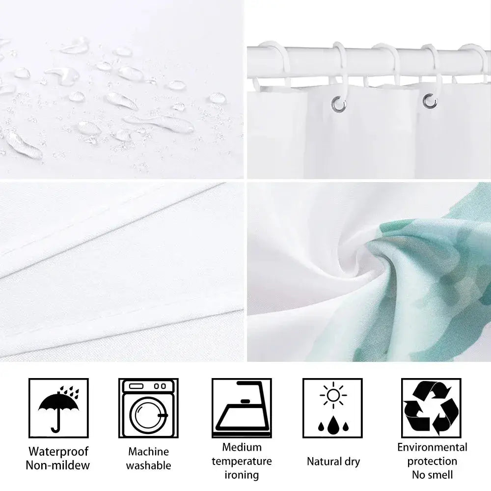 Colorful Cartoons Fish Shark Shower Curtains Ocean Life Children's Bathroom Home Decor Cloth Curtain Set Waterproof Bath Screens from PriceLows™