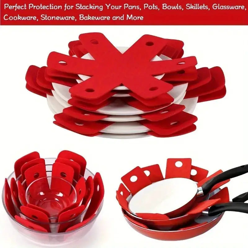 Pot And Pan Protectors | 12 Piece Set | Four Sizes | Stacking Separator Pads