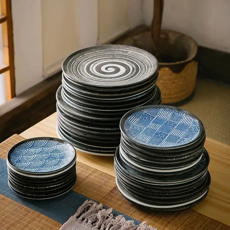 High Appearance Level Japanese Ceramic Tableware Bone Dish Home Platter Western Steak Plate Pasta Salad Fruit Porcelain Plate from PriceLows™