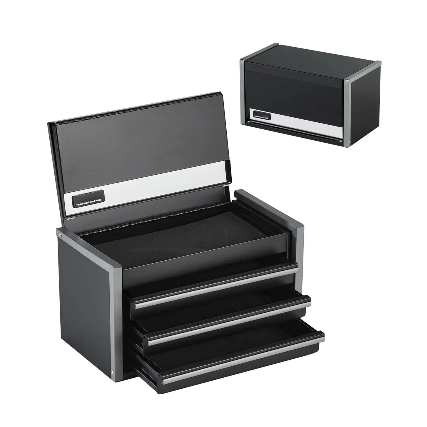 SucceBuy 8.6in 3 Drawers Metal Tool Box Portable Tools Chest with Feet Pads & Ball Bearing Powder Coated Tool Storage for Garage from PriceLows™