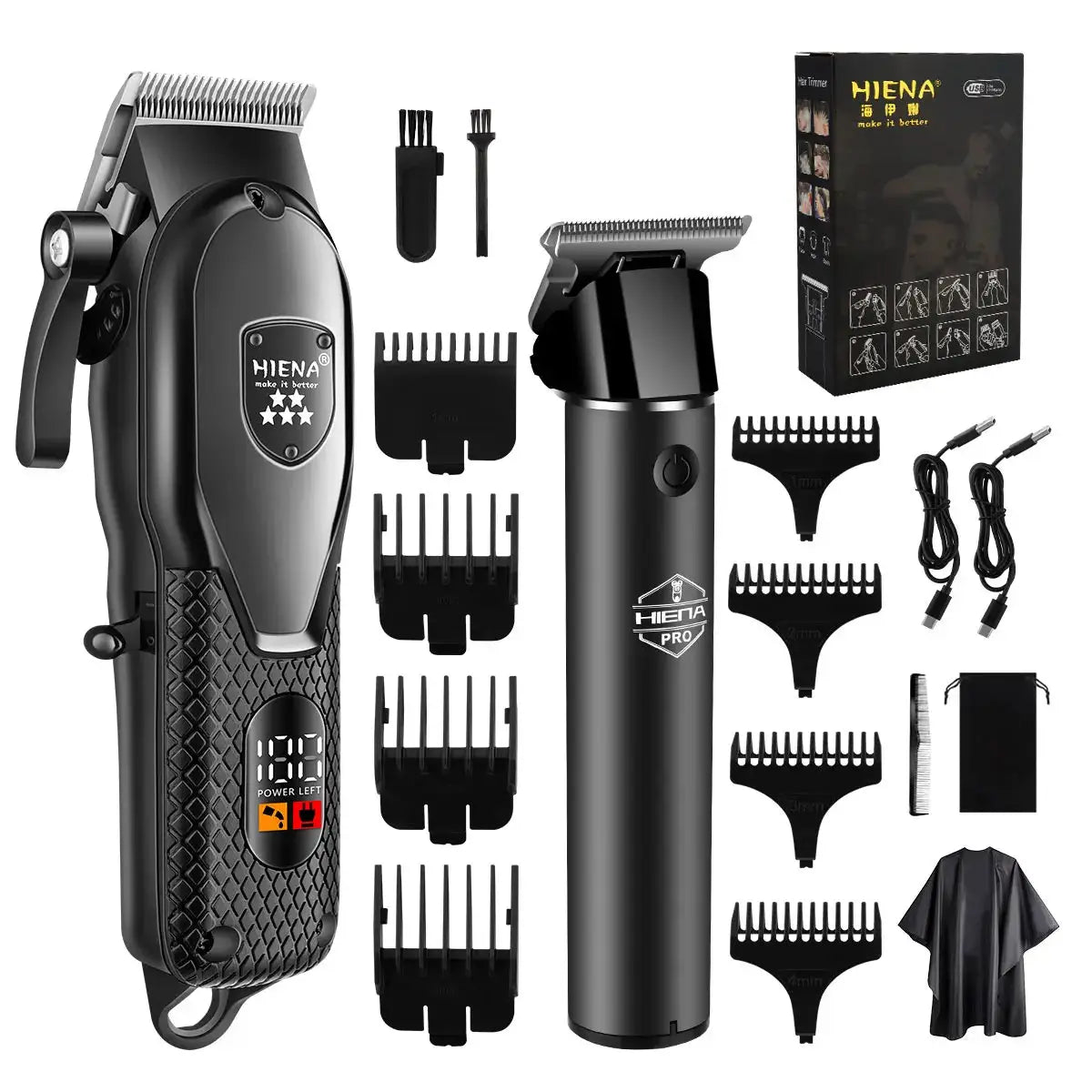 Hair Clipper Kit | Stainless Steel Blades | LCD Display