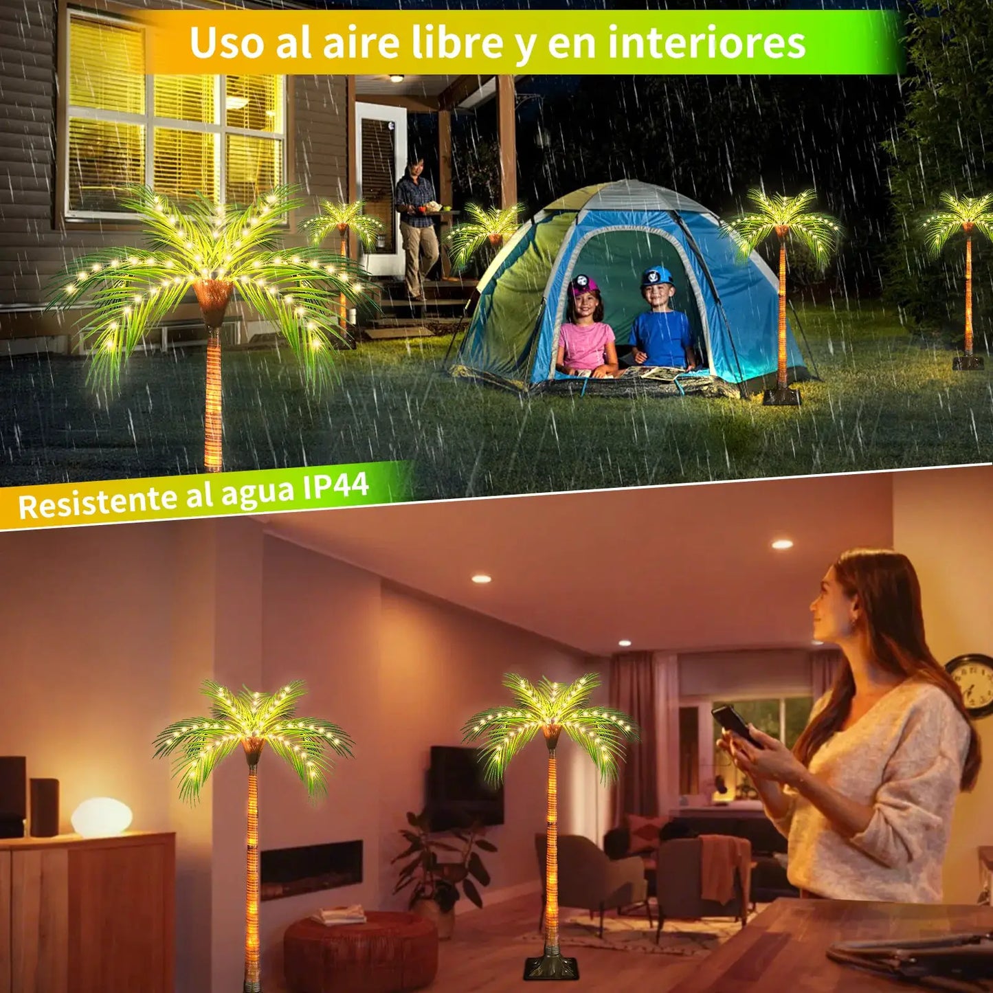 1pc 4.6ft Solar Powered Artificial Palm Tree LED Decorative Tree Lights for Garden Patio Door Tiki Bar Christmas Decoration from PriceLows™