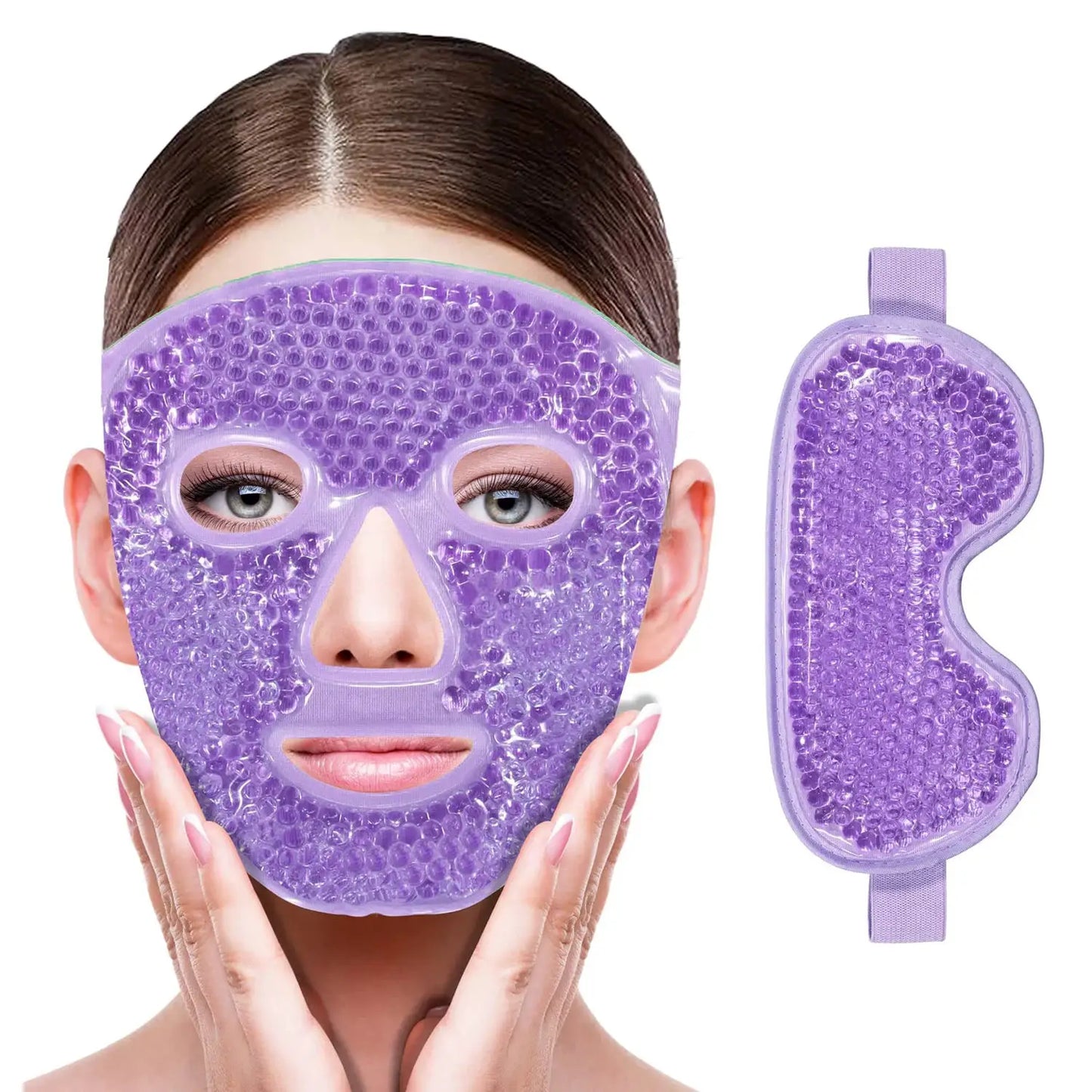 Gel Cooling Ice Face Eye Mask Facial Mask Hot Cold Compress Pack Gel Beads Cold Face Eye Mask Ice Pack,Compress Sleeping FaceSPA from PriceLows™