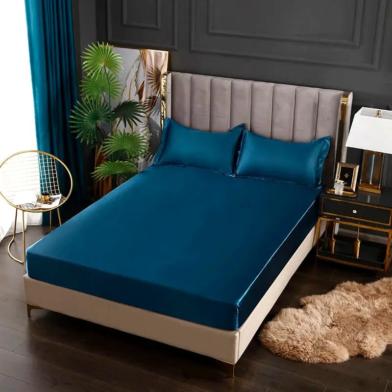 Satin Fitted Sheet | 35cm Deep Pocket | Elastic Hem | 140x200 King