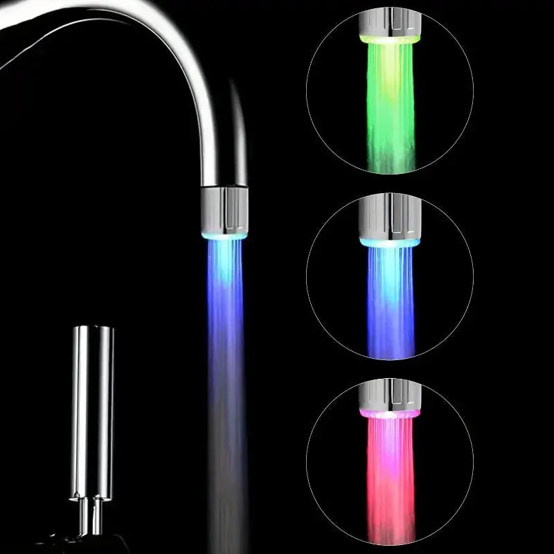 1/5pcs 7 Color LED Faucet Nozzle, LED Luminous Color Changing, Water Flow Power Generation Eco-Friendly, Micro External Faucet from PriceLows™