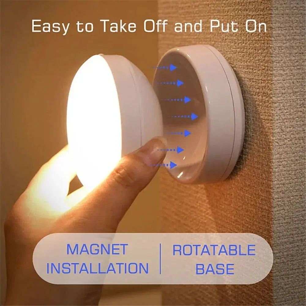 Night Light USB Motion Sensor Charging Round Energy-saving Led Lamp Bedroom Light Corridor Home Bathroom wall lights night light from PriceLows™
