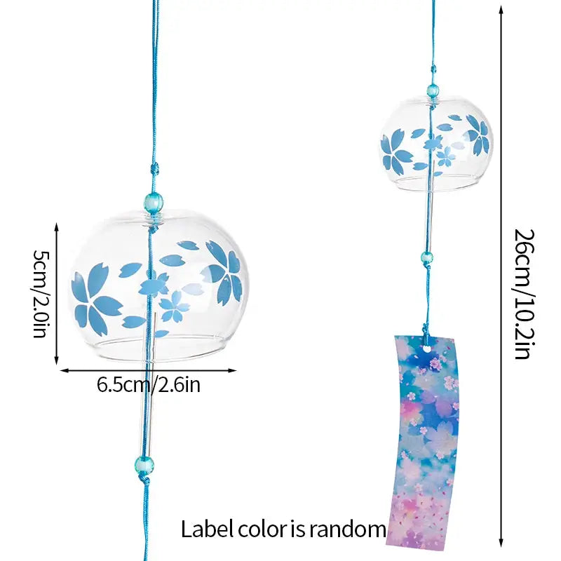 Japanese Sakura Glass Wind Chime Cherry Blossom Wind Bell Korean Kawaii Room Decor Hanging Decor Wind Chimes Outdoor 후우링 from PriceLows™