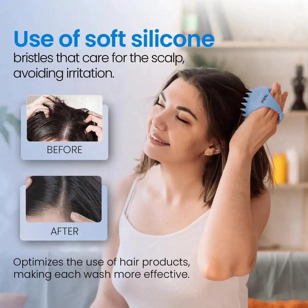 Scalp Massage Brush | Anti-Dandruff Exfoliator | Wet And Dry Use