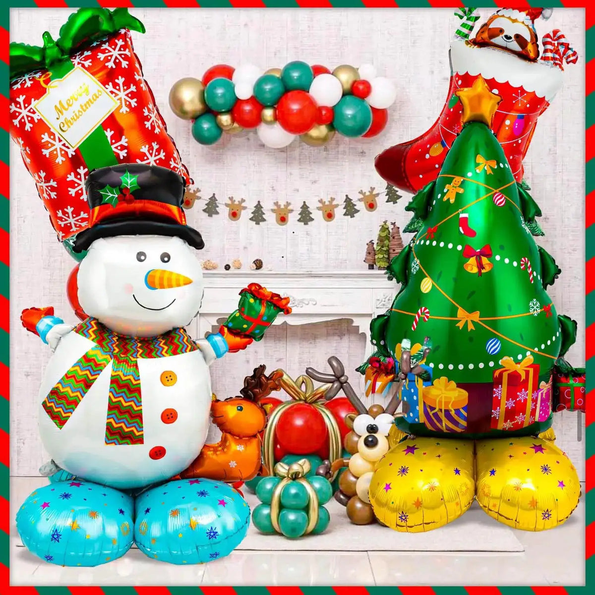 Christmas Balloons | Foil Material | Multipack Set | Assorted Designs