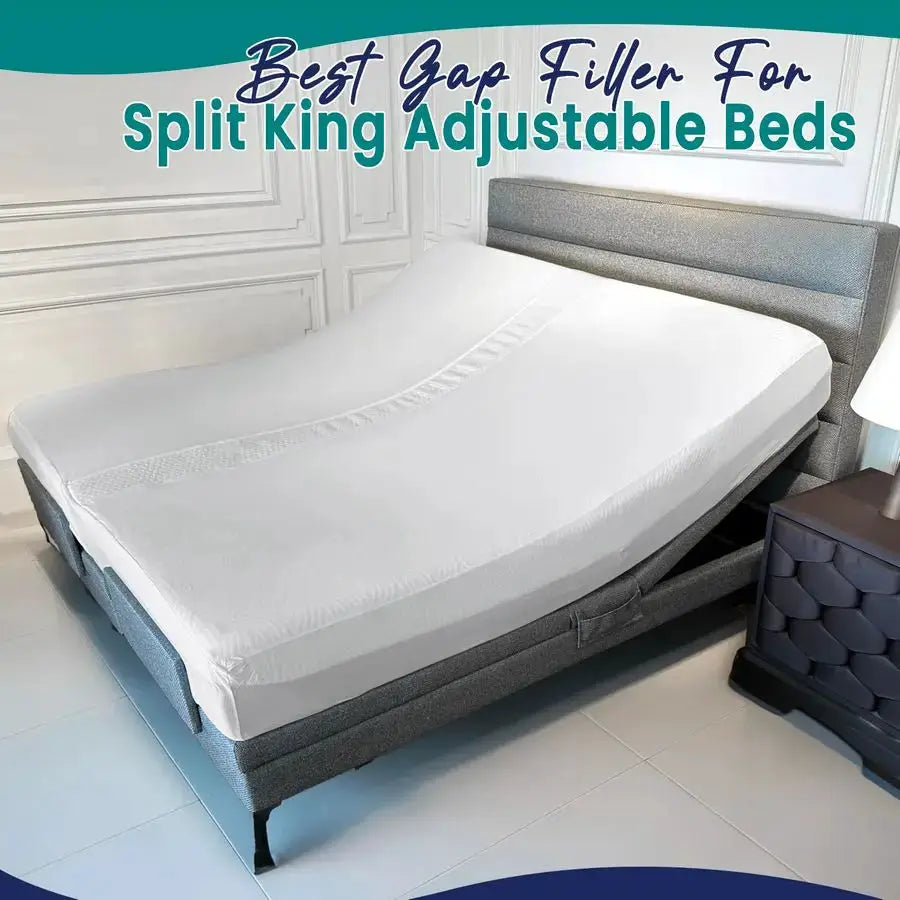 Fitted Sheet Attached Bed Bridge Twin XL to King Converter Kit with Sheet Strap Set Split King Gap Filler for Adjustable Bed Whi from PriceLows™
