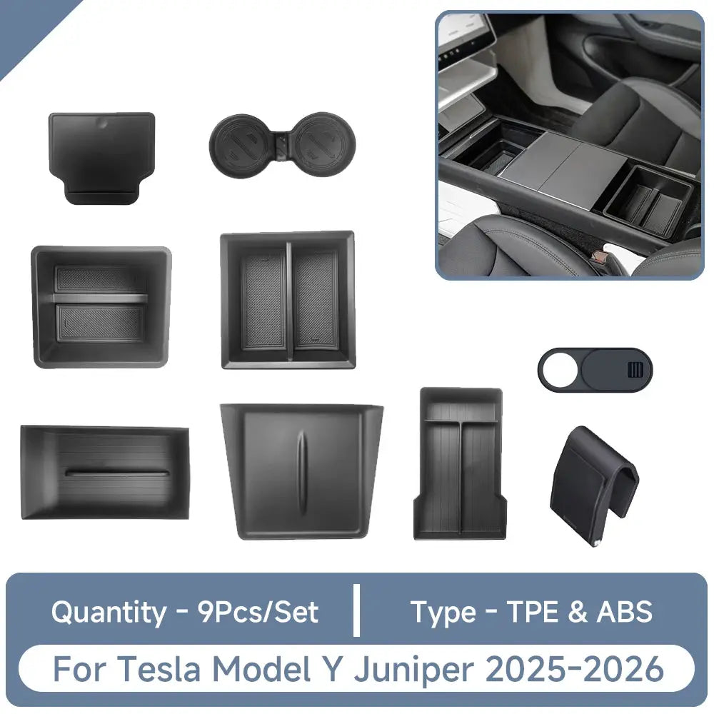 For Tesla Model Y Juniper Accessories Storage Box Set Trunk Seat Console Armrest Storage Box for Tesla Model Y Juniper 2026 2025 from PriceLows™