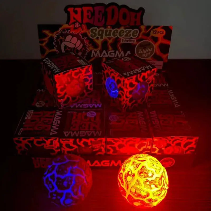 NeeDoh Crunch Stress Ball | Glitter Magma Design | Squeeze Sensory Toy