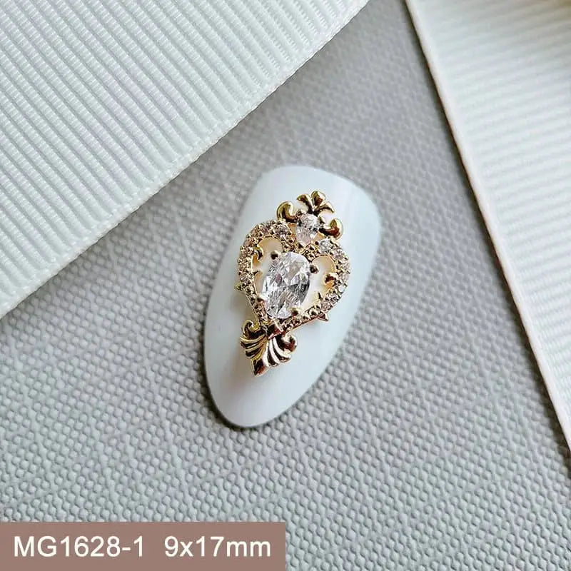 10pcs Luxury Flower Laurel Wreath Zircon Metal Nails Jewelry Decorations DIY Wearing Nail Art Accessories Charms Parts Supplies from PriceLows™