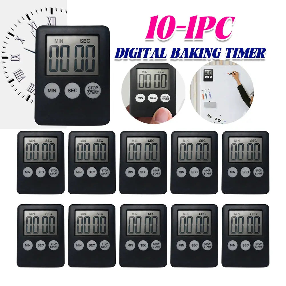 10-1PC Mini Electronic Timer Stopwatch LCD Display for Sports Exercise Baking Cooking Digital Timer Multi-Function Kitchen Timer from PriceLows™