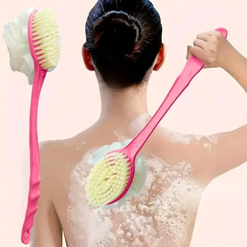 Bath Brush | 2-In-1 Back And Body | Soft Exfoliating Bristles | Long-Handled