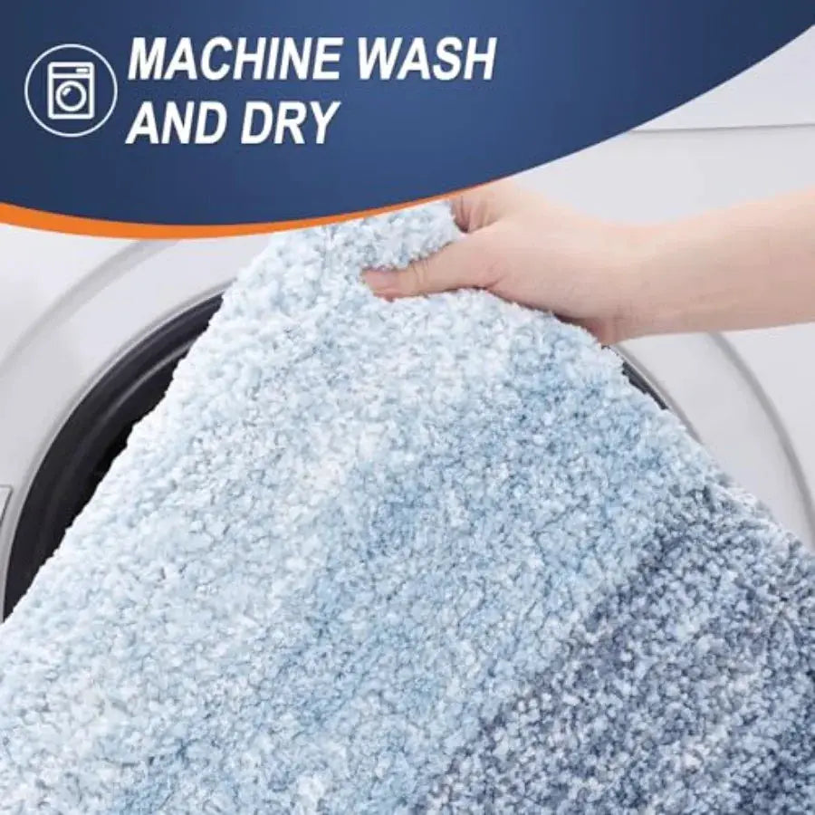 Bathroom Rugs Sets 3 Pcs Soft Microfiber Absorbent Bath Mat U-Shaped Contour Toilet Mat and Toilet Lid Cover Quick Dry Machine from PriceLows™