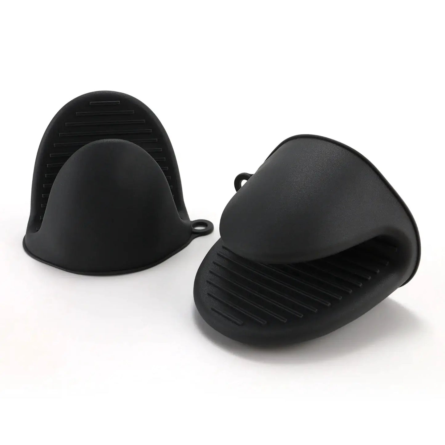 Silicone Oven Mitts | 2 Pack | Heat Resistant | Red Green Black Grey