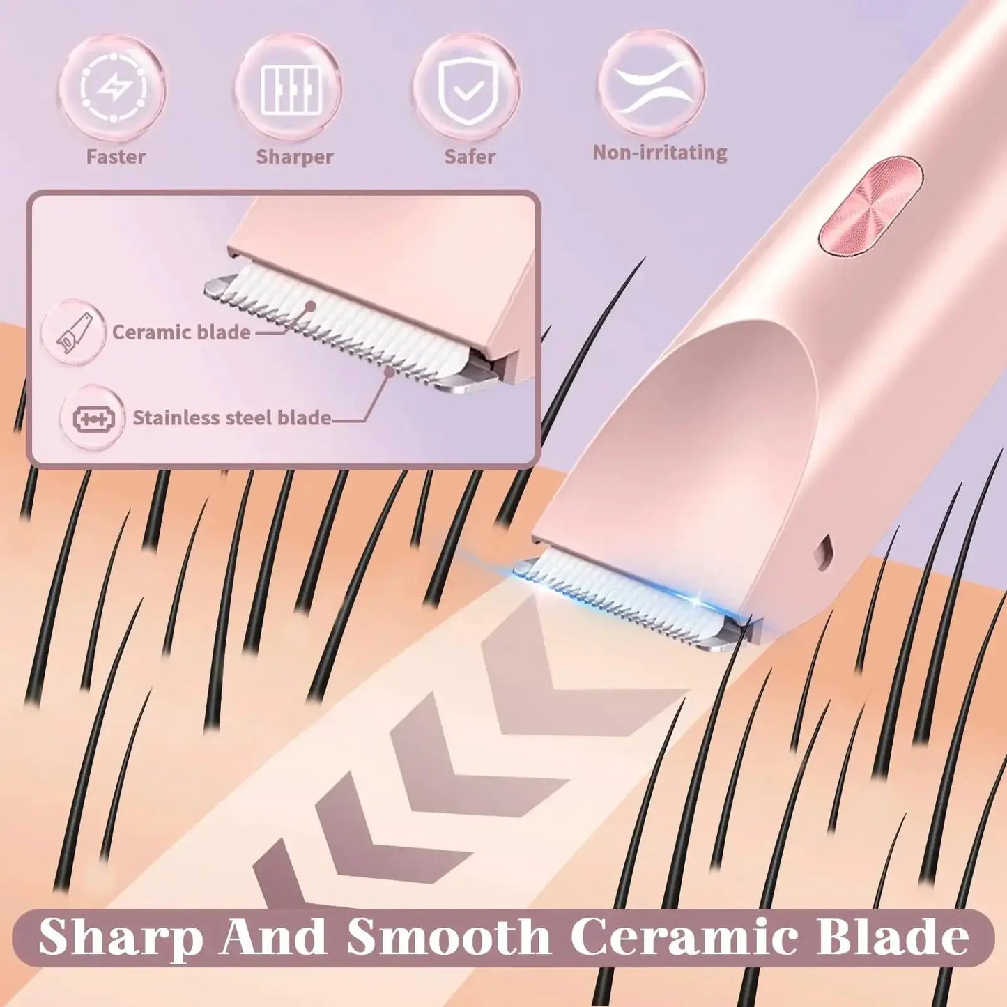 Dual Head Epilator | 90 Min Battery | Waterproof | Cordless
