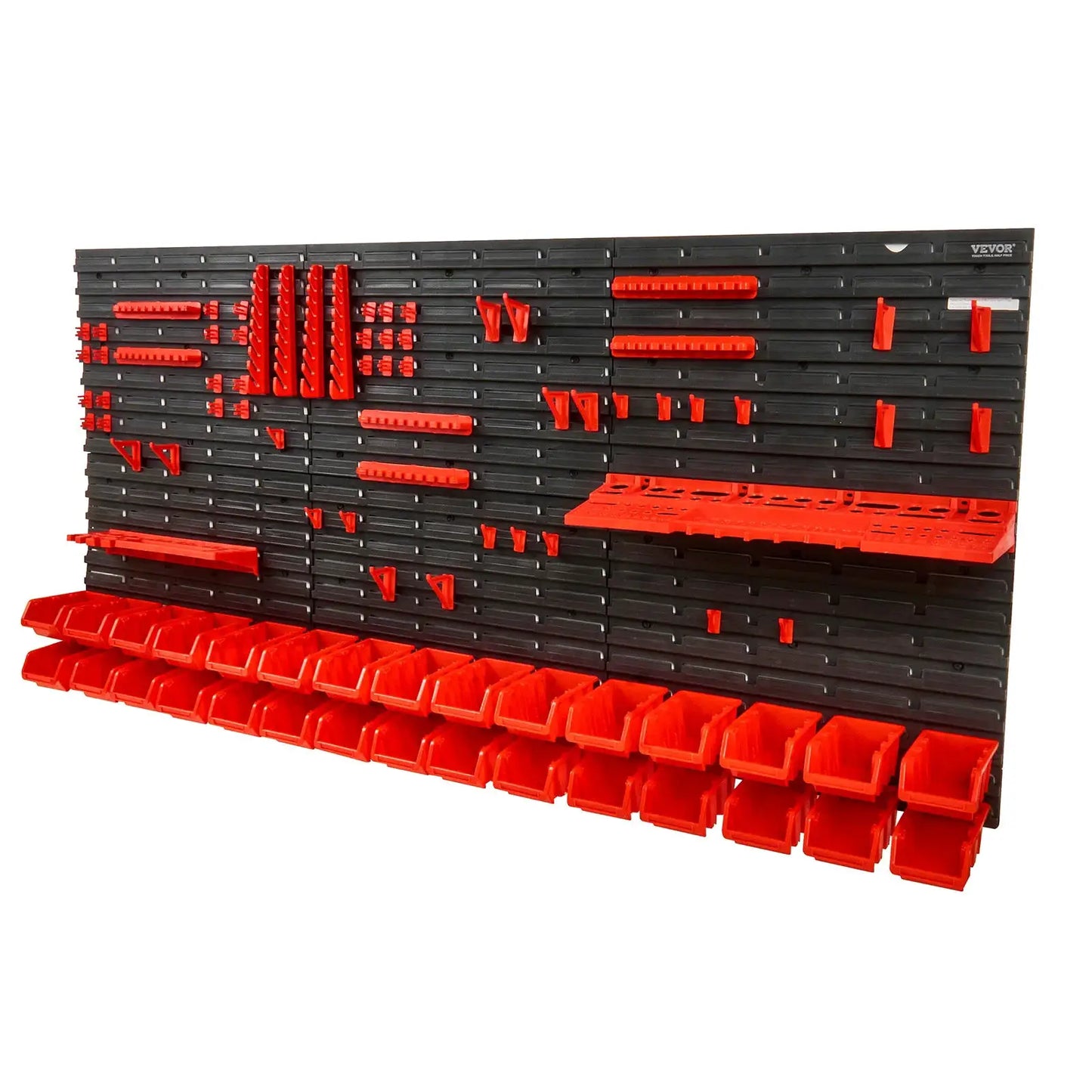 SucceBuy 30Bin Wall Mounted Storage Bins Parts Rack Organizer Garage with Wall Panels Hooks Plastic Shop Tool for Screw Nails from PriceLows™