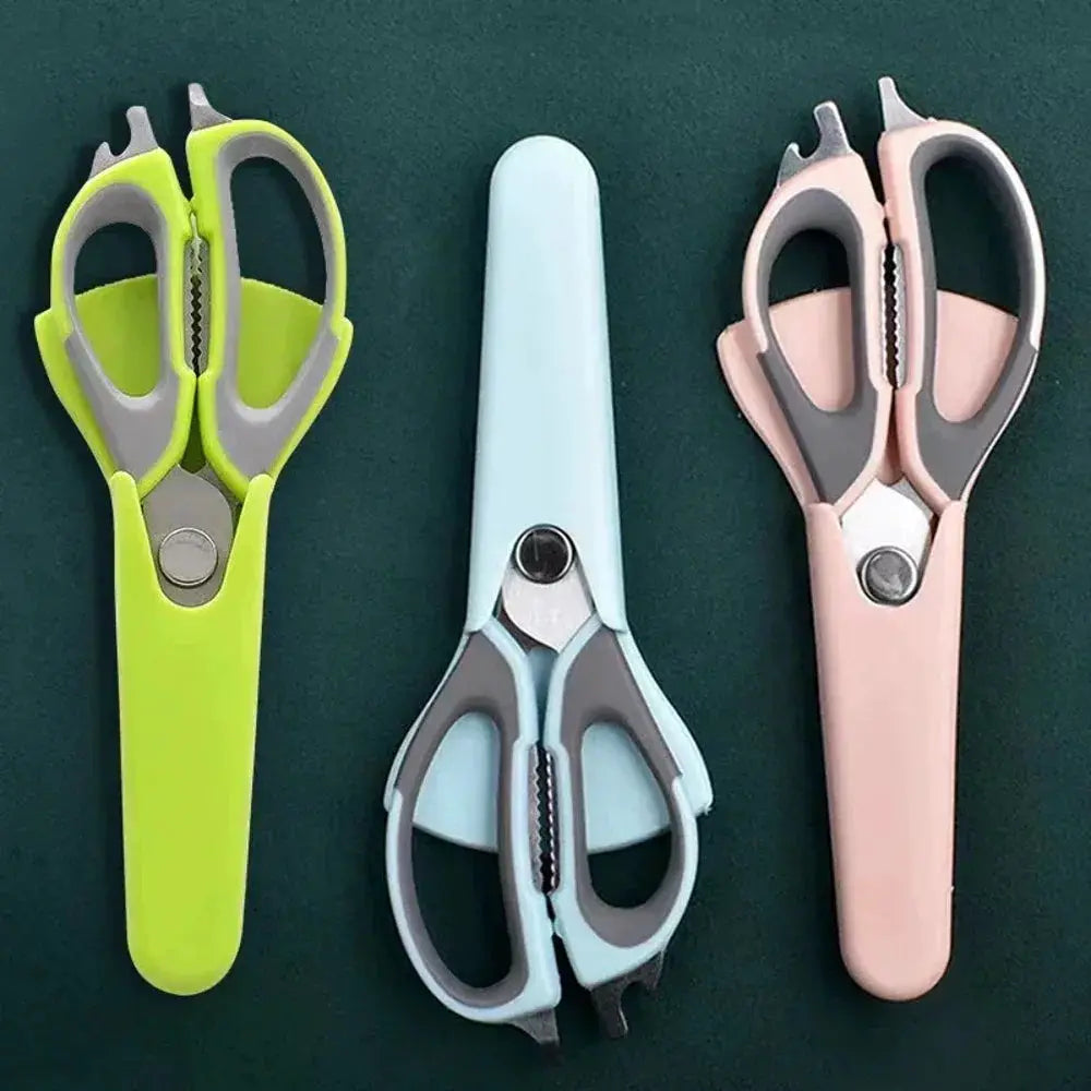 7-in-1 Multifunctional Stainless Steel Kitchen Scissors with Magnetic Holder Heavy Duty Food Scissors for Meat Fish Poultry Vege from PriceLows™