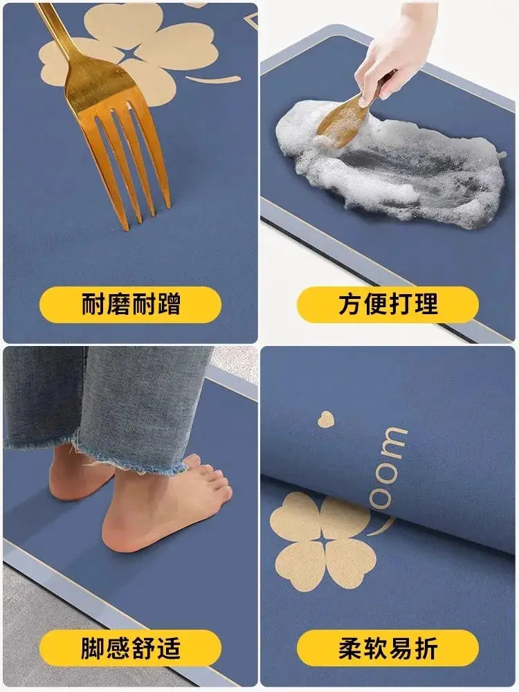 Diatomite Bath Mats Bathroom Absorbent Anti Slip Floor Mat Foot Carpet Quick Dry Shower Toilet Rug Doormat Washable from PriceLows™