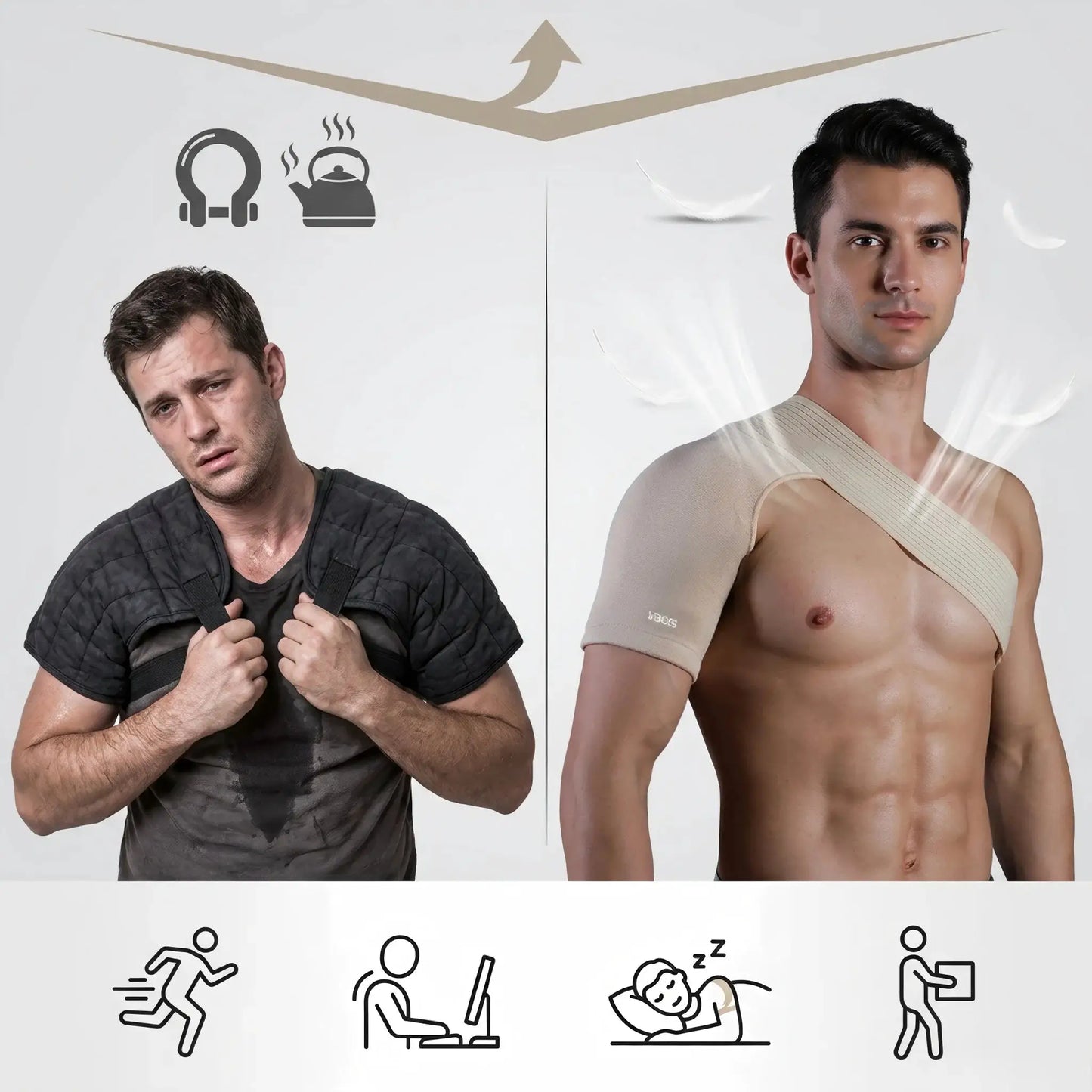 Adjustable Compression Shoulder Support Brace | Pain Relief And Injury Recovery | Men And Women