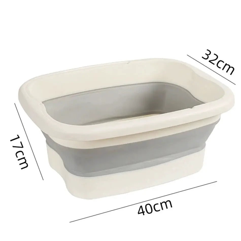 Foldable Foot Bath | 40X32CM Basin | Thick PP & TPR | Travel And Home