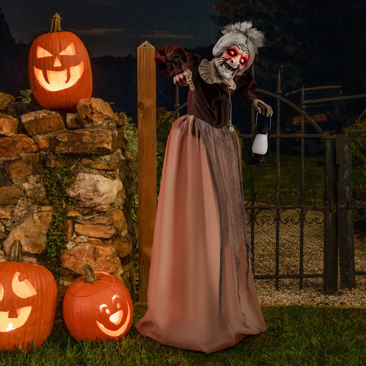 Halloween Animatronic Maid | Talking And Moving Arms | LED Sound