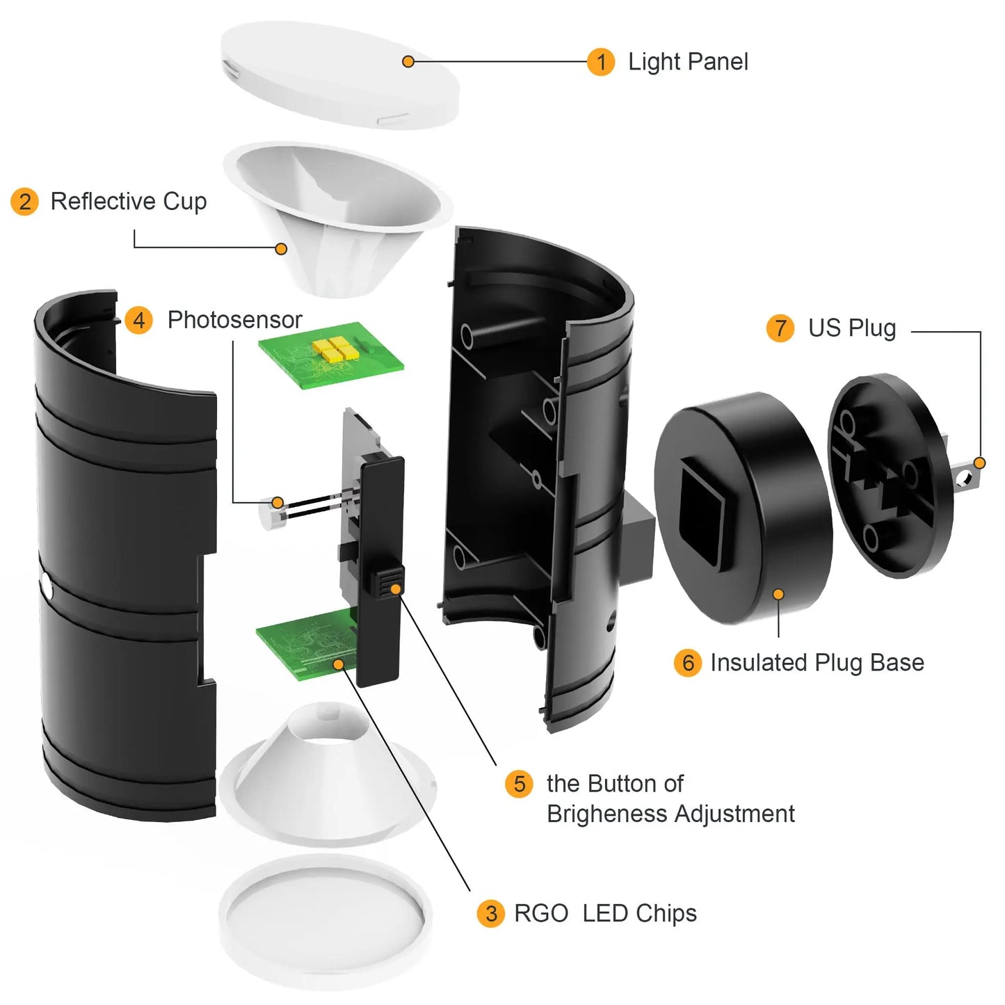 LED Night Light Plug-in | Sensor | Dimmable | Black