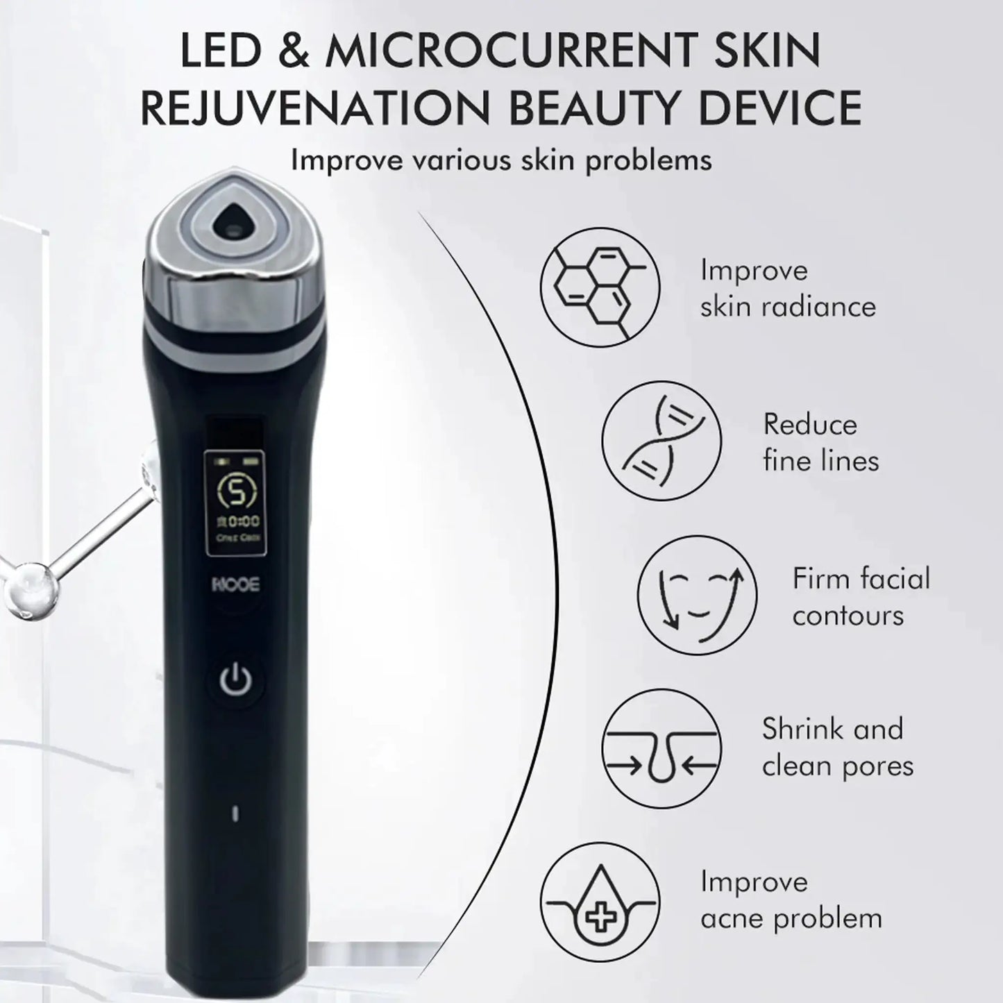 6 In 1 Skin Therapy Wand | Led Light Facial Device | Multifunction Beauty Tool