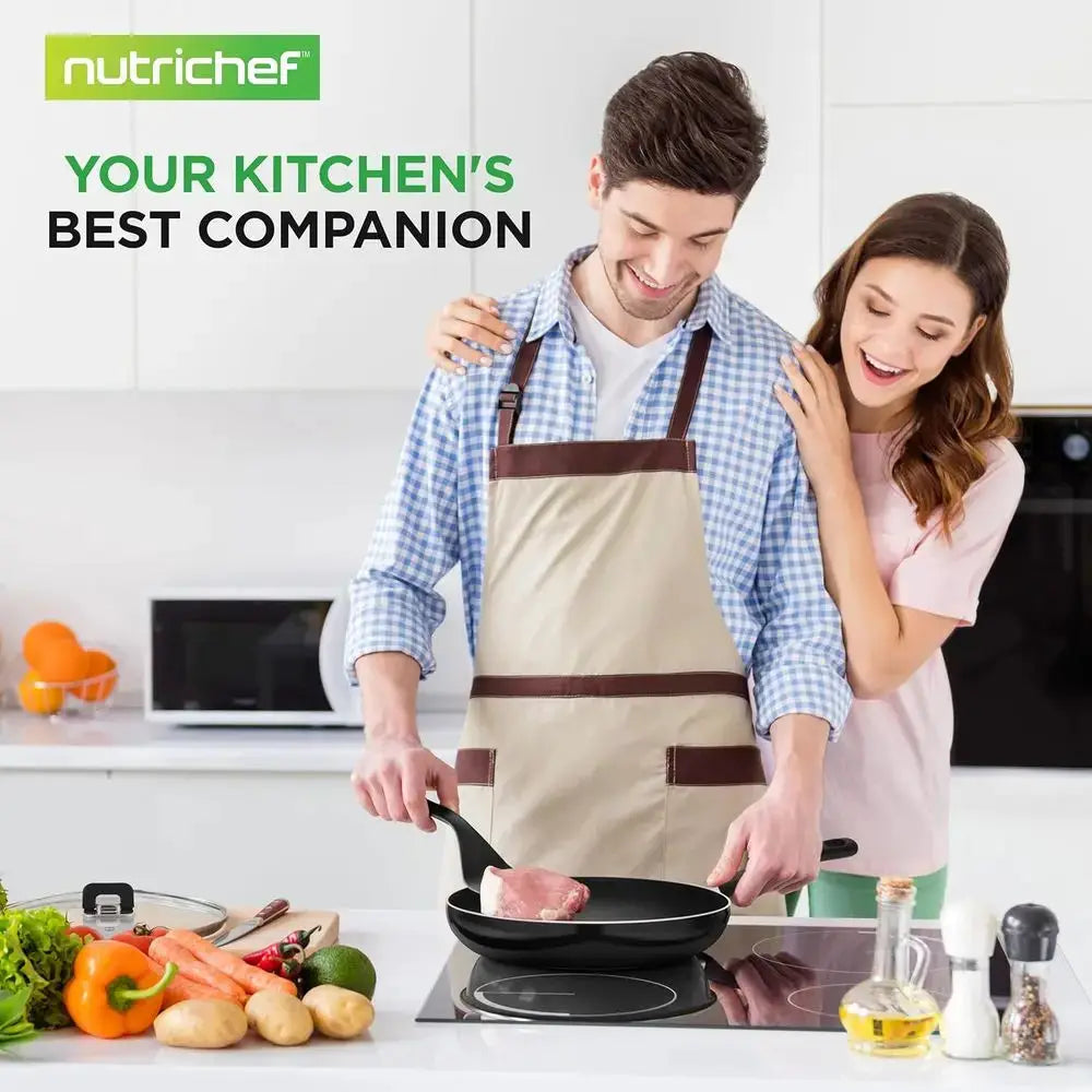 17Pcs Black Non-Stick Pots Pans Set Foldable Knob Induction Compatible Space Saving Heat Resistant Utensils Kitchen RV Use from PriceLows™