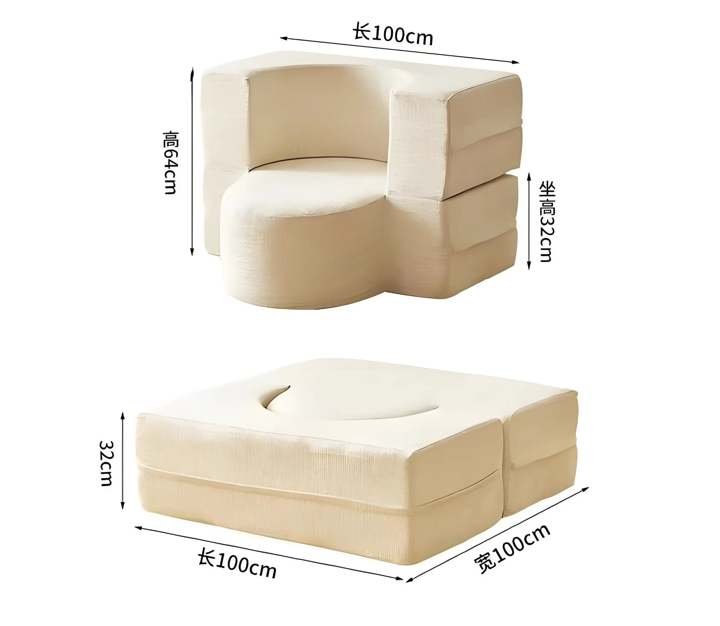 Sofa Bed | Velvet Fabric | Modular Convertible | 2 Seater